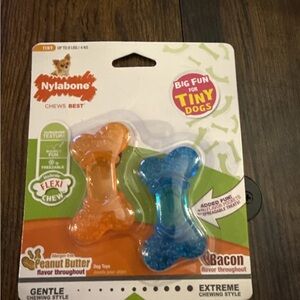 Nylabone Flexi Chew Dog Toys - Orange and Blue